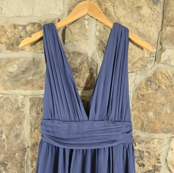 Bridesmaid Dress Heavenly Hues Light Grey Maxi Dress Lulu's NWOT Heavenly  Hues Denim Blue Maxi Dress
